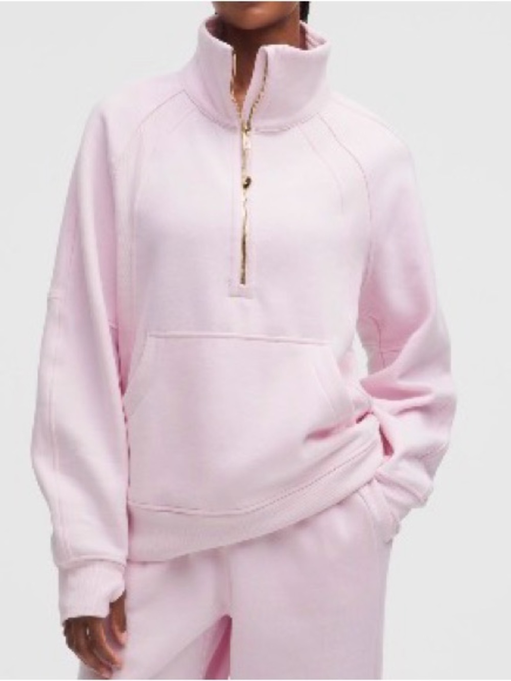 lululemon athletica  Scuba Funnel Half Zip- Light Pink, Size XS/S